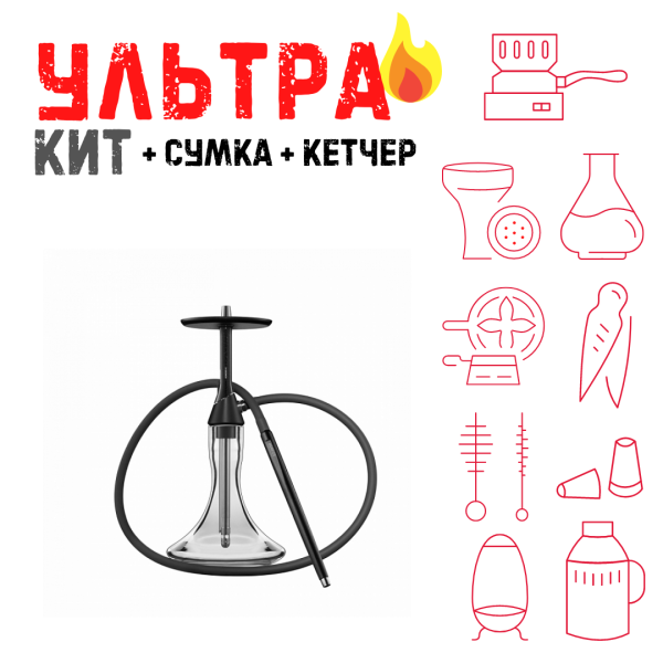 Набор с кальяном  Koress K2 Black Gloss ВСЕ ВКЛЮЧЕНО в Самаре