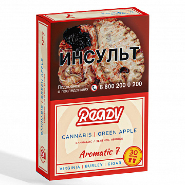 Табак READY №7 CANNABIS GREEN APPLE (Травяной Зелёное яблоко) 30 гр в Самаре