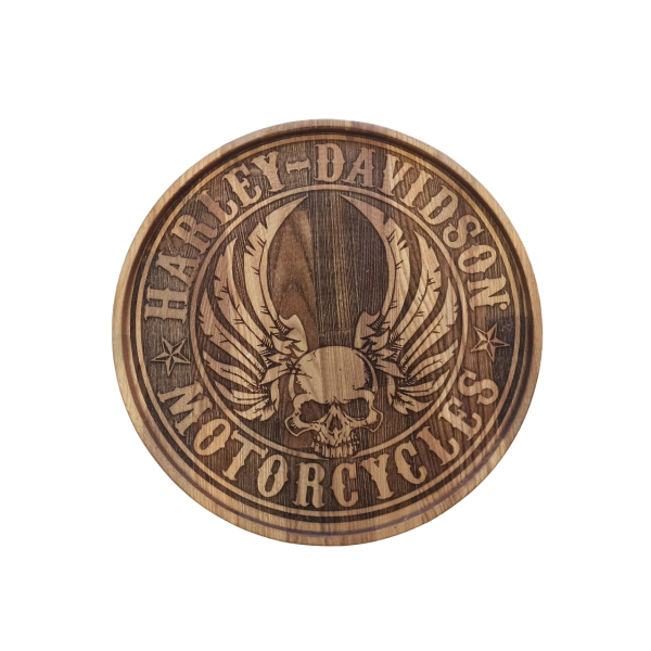 ХукаСтол Поднос Harley Davidson (Коричневый, Бук) для кальяна в Самаре