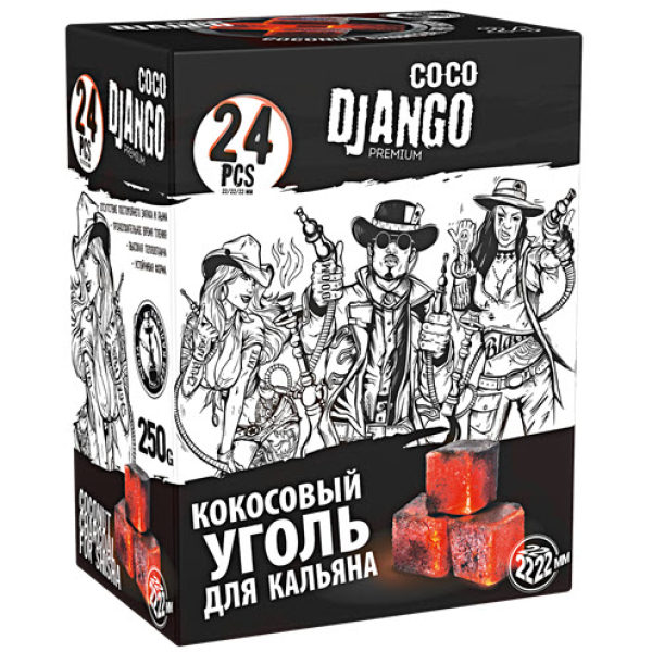Уголь Coco Django для кальяна 24 шт в Самаре