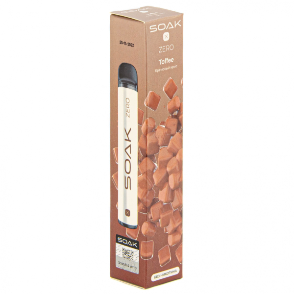 SOAK X ZERO Toffee 1500 затяжек (без никотина) в Самаре