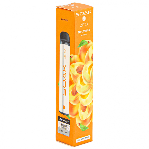 SOAK X ZERO Nectarine 1500 затяжек (без никотина) в Самаре