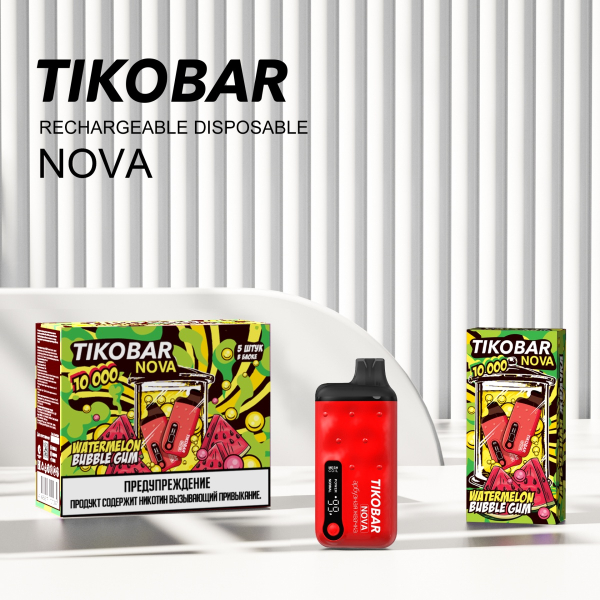 Электронка Tikobar Nova Арбузная Жвачка 10000 Затяжек в Самаре