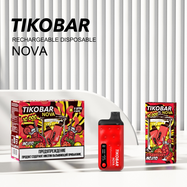 Электронка Tikobar Nova Клубничный Мохито 10000 Затяжек в Самаре