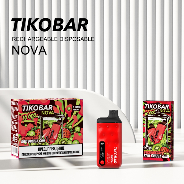 Электронка Tikobar Nova Клубника Киви Жвачка 10000 Затяжек в Самаре