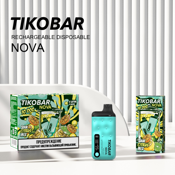Электронка Tikobar Nova Кислый Цитрусовый Микс 10000 Затяжек в Самаре