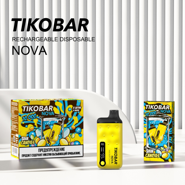 Электронка Tikobar Nova Кислые Конфеты 10000 Затяжек в Самаре
