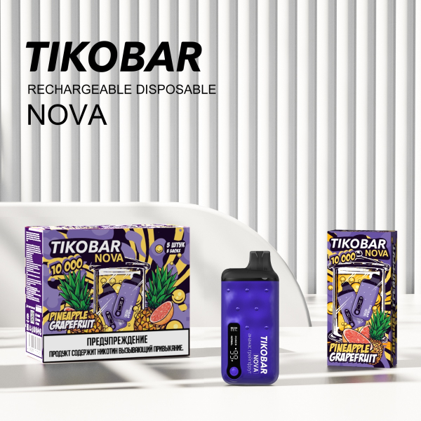 Электронка Tikobar Nova Ананас Грейпфрут 10000 Затяжек в Самаре