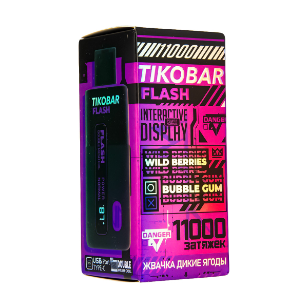 Электронка Tikobar Flash Жвачка Дикие Ягоды 11000 Затяжек в Самаре