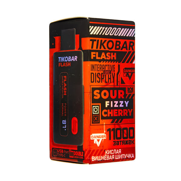 Электронка Tikobar Flash Кислая Вишнёвая Шипучка 11000 Затяжек в Самаре