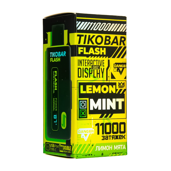 Электронка Tikobar Flash Лимон Мята 11000 Затяжек в Самаре