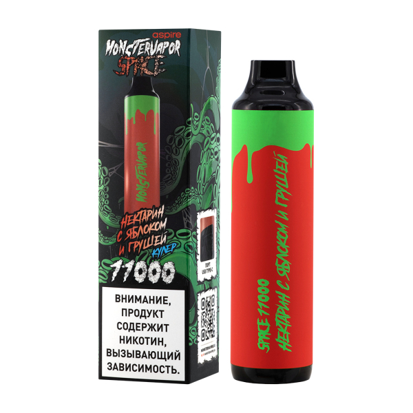 Электронка Monstervapor Space Нектарин Яблоко И Груша (11000 Затяжек) в Самаре