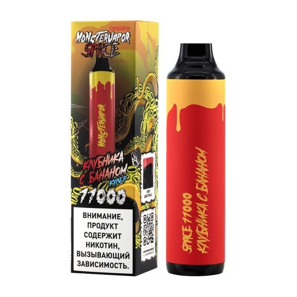 Электронка Monstervapor Space Клубника И Банан (11000 Затяжек) в Самаре