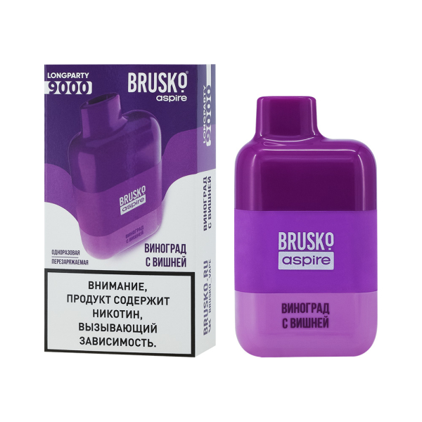 Электронка Brusko Longparty Виноград И Вишня (9000 Затяжек) в Самаре