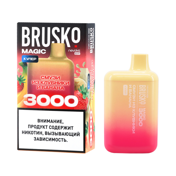 Электронка Brusko Magic Смузи Из Клубники И Банана (3000 Затяжек) в Самаре