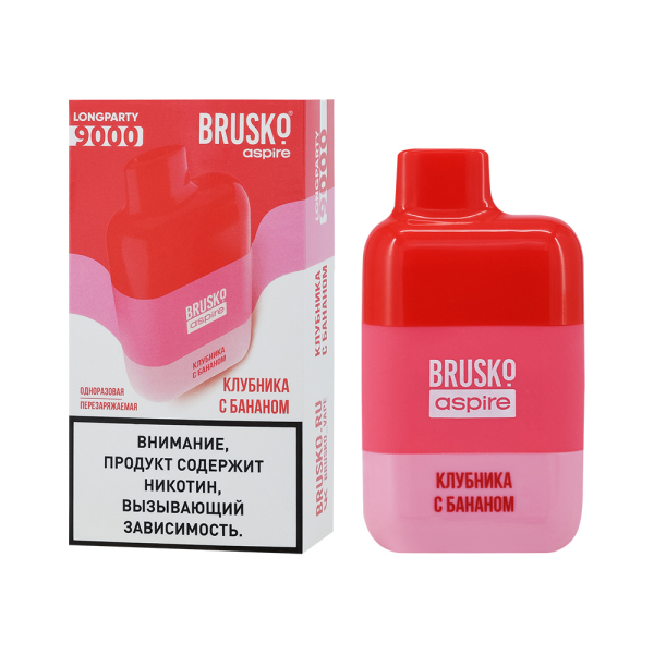 Электронка Brusko Longparty Клубника И Банан (9000 Затяжек) в Самаре