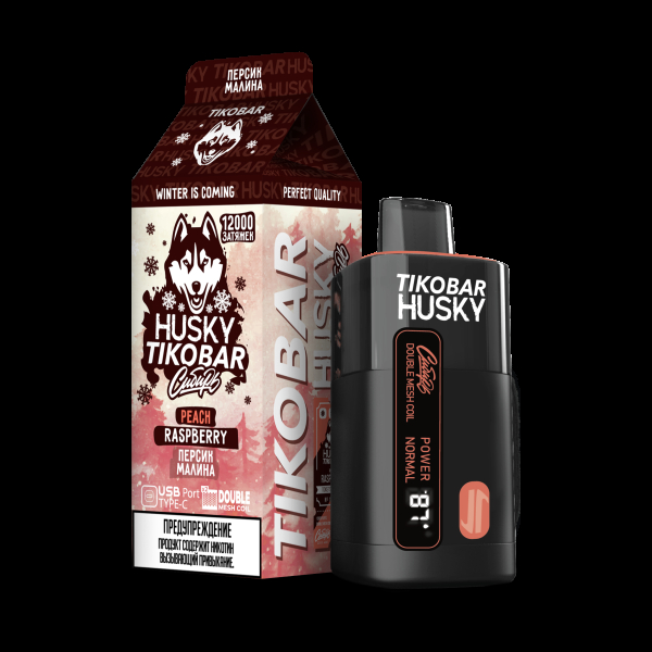 Электронка Tikobar Husky Сибирь Персик Малина 12000 Затяжек в Самаре