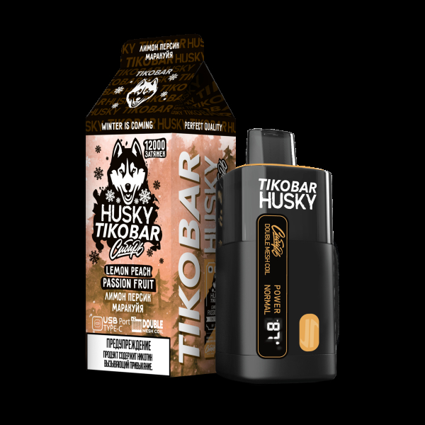 Электронка Tikobar Husky Сибирь Лимон Персик Маракуйя 12000 Затяжек в Самаре