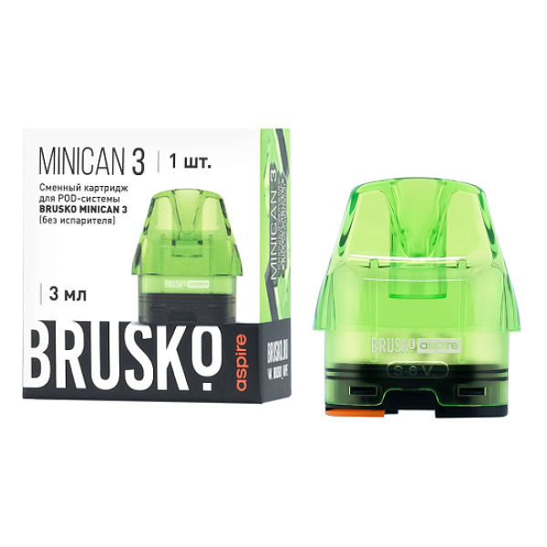 Сменный Картридж Brusko Minican 3, (Зелёный), 3 Мл, Упак. 1 Шт в Самаре