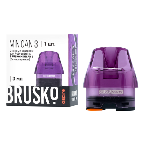 Сменный Картридж Brusko Minican 3, (Фиолетовый), 3 Мл, Упак. 1 Шт в Самаре