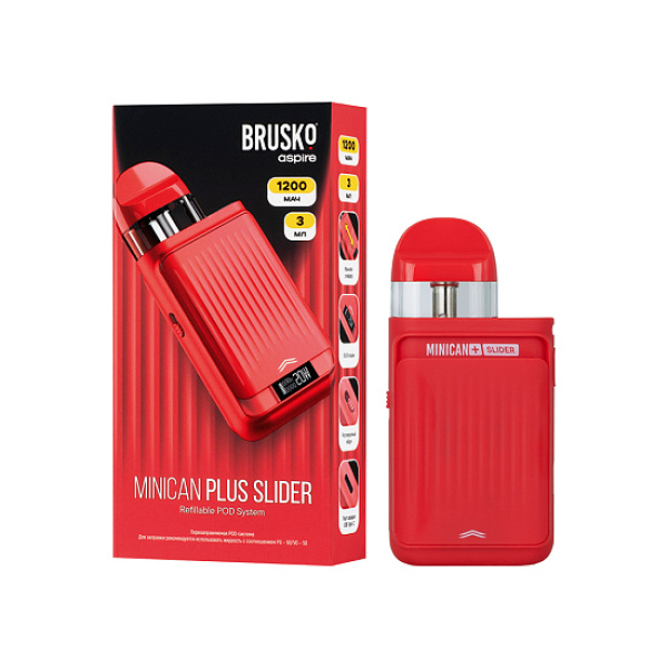 POD-система Brusko Minican Plus Slider Красный в Самаре