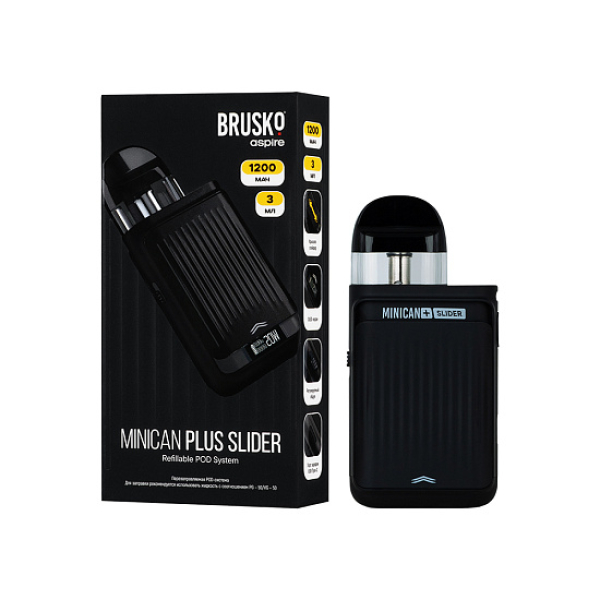 POD-система Brusko Minican Plus Slider Чёрный в Самаре