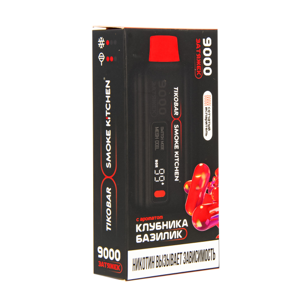 Электронка Tikobar X Smoke Kitchen Solo Клубника Базилик 9000 тяг в Самаре