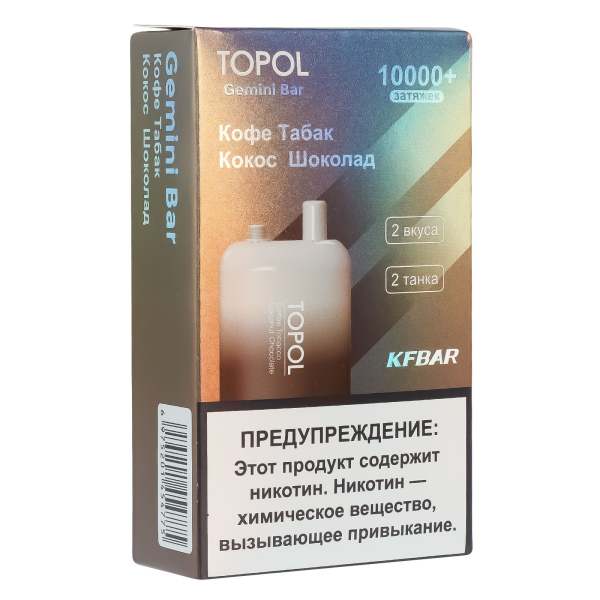 Электронка Topol Gemini Bar Coffee Tobacco | Coconut Chocolate 10000 тяг в Самаре