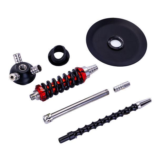 Кальян Mamay Customs Coilover Micro Чёрно Красный Сплеш в Самаре