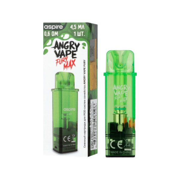 Картридж Angry Vape Fury Max Зелёный 45 мл 0.6 Ом ( 1 шт.) в Самаре