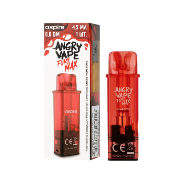 Картридж Angry Vape Fury Max Красный 45 мл 0.6 Ом ( 1 шт.) в Самаре