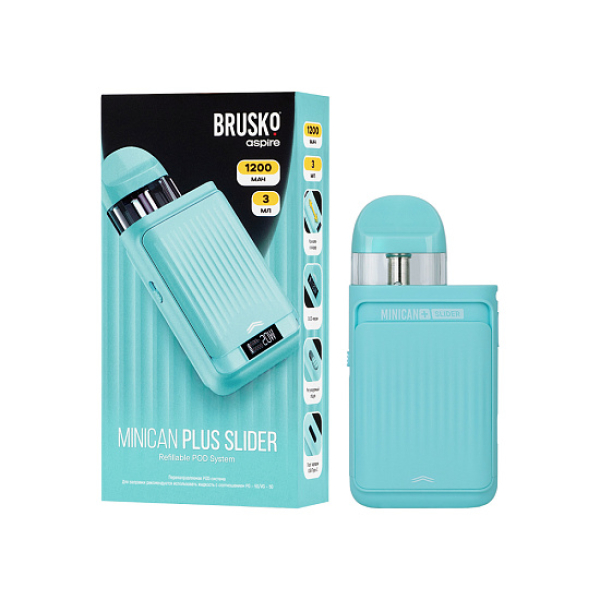 POD-система Brusko Minican      Plus Slider Бирюзовый в Самаре